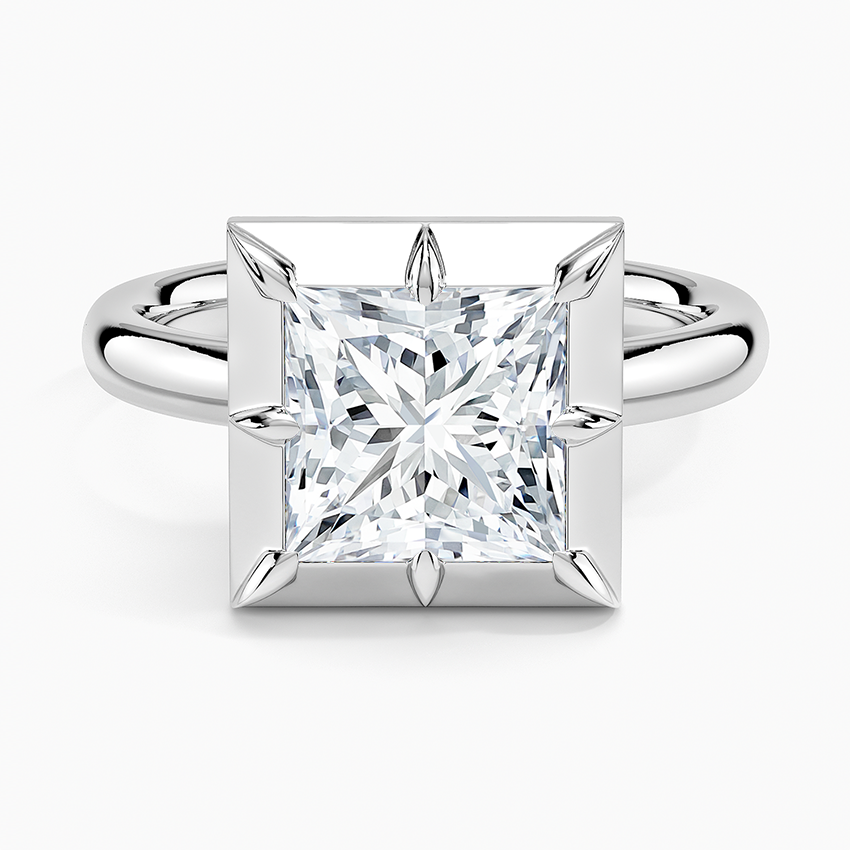 Cove Princess lab-grown diamond ring, top, 2 ct