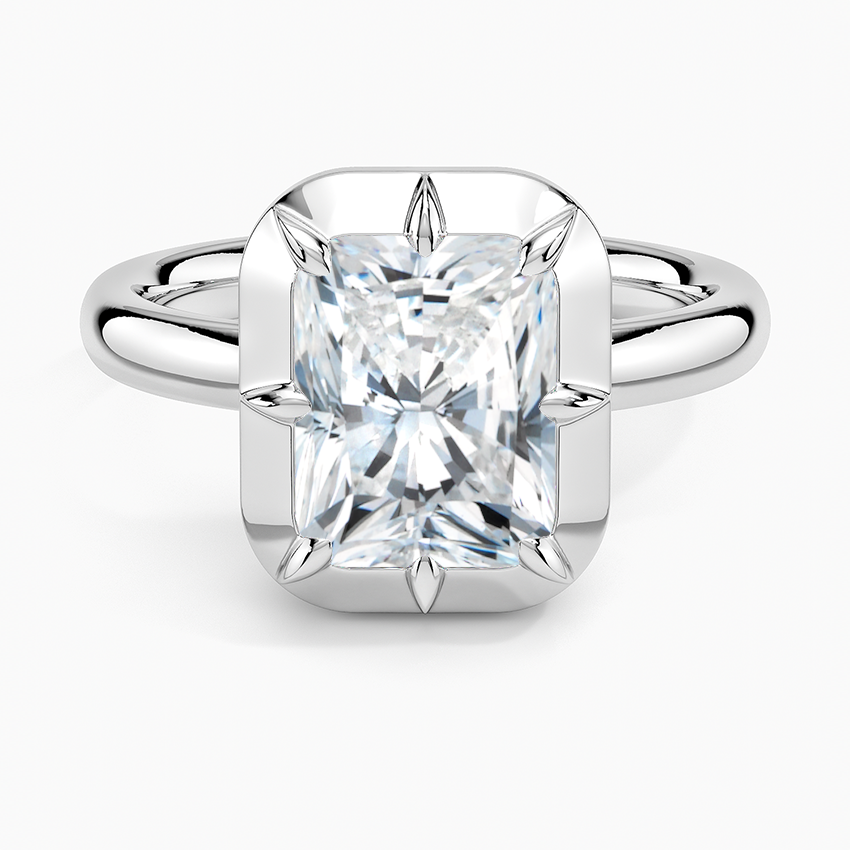 Sunrise Radiant lab-grown diamond ring, top, 2 ct