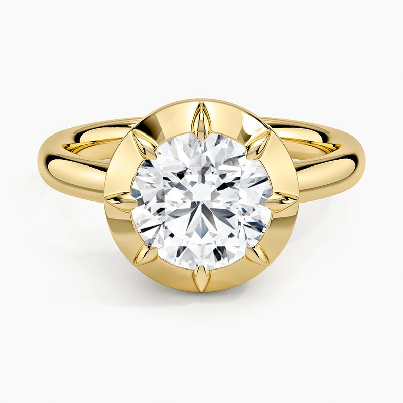 South Haven Round lab-grown diamond ring, top view, 2 carat