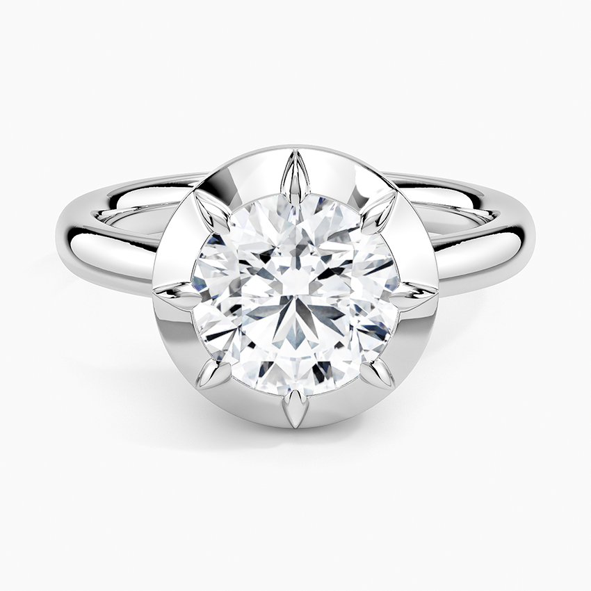 South Haven Round lab-grown diamond ring, top, 2 ct