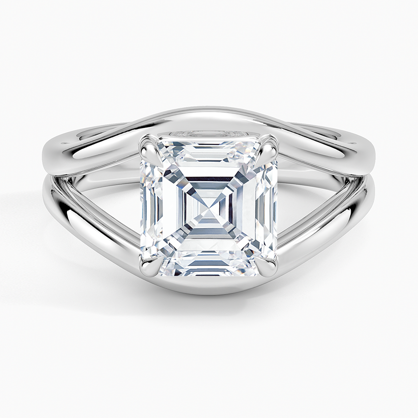 Reef Asscher lab-grown diamond ring, top, 2 ct