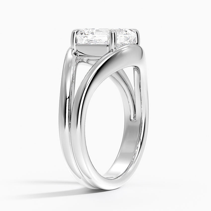 Reef Asscher lab-grown diamond ring, side1, 2 ct
