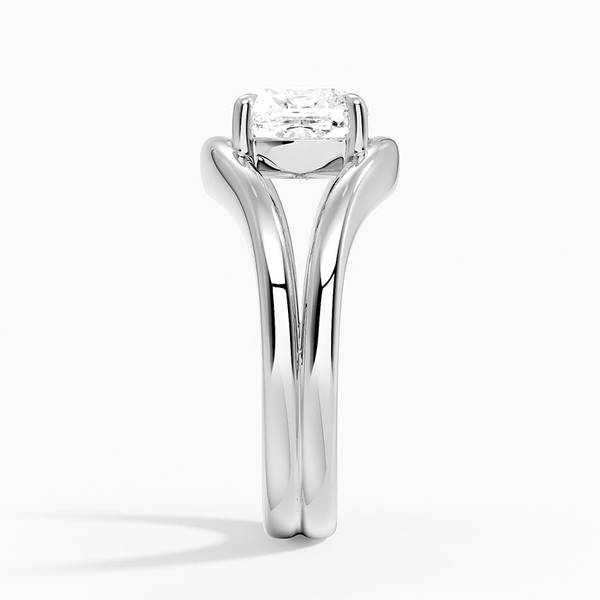 Boca Grande Cushion lab-grown diamond ring, side2, 2 ct