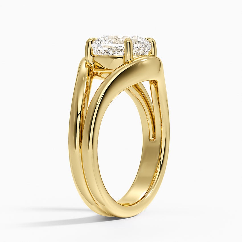 Boca Grande Cushion lab-grown diamond ring, side1, 2 ct