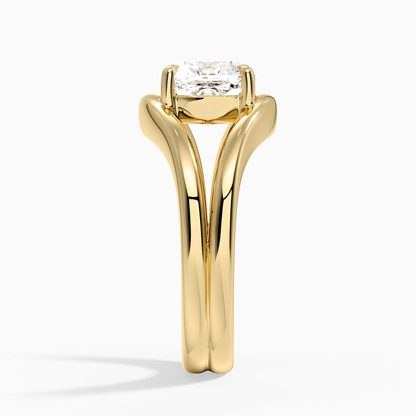 Boca Grande Cushion lab-grown diamond ring, side2, 2 ct