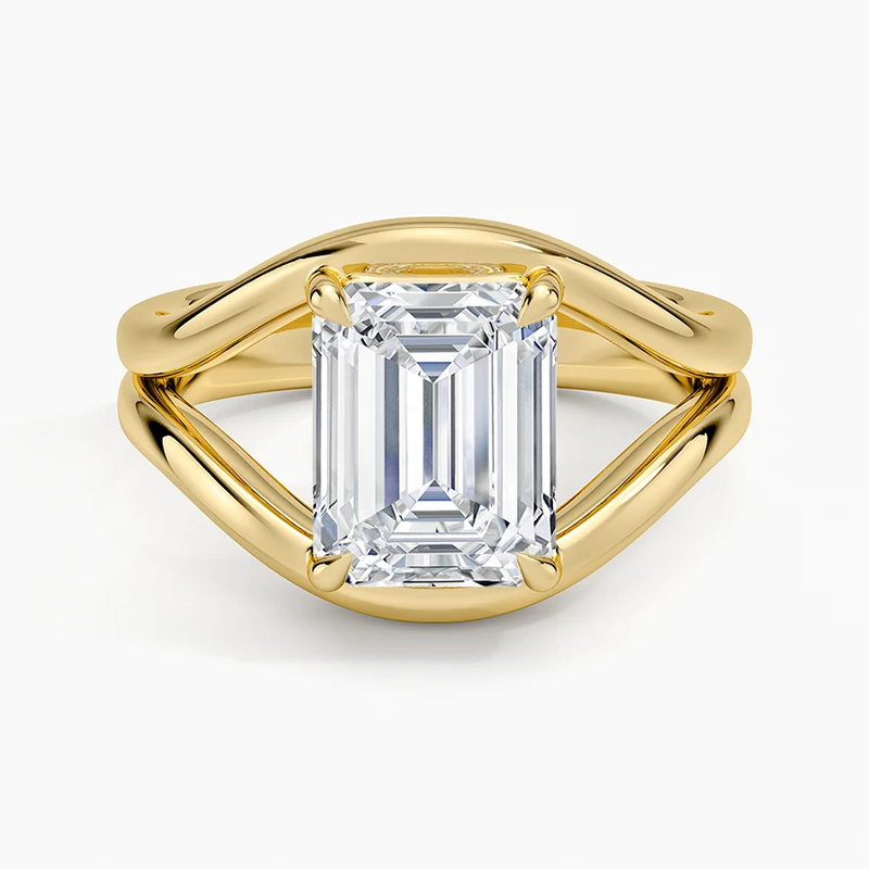 Northstar Emerald lab-grown diamond ring, top view, 2 carat