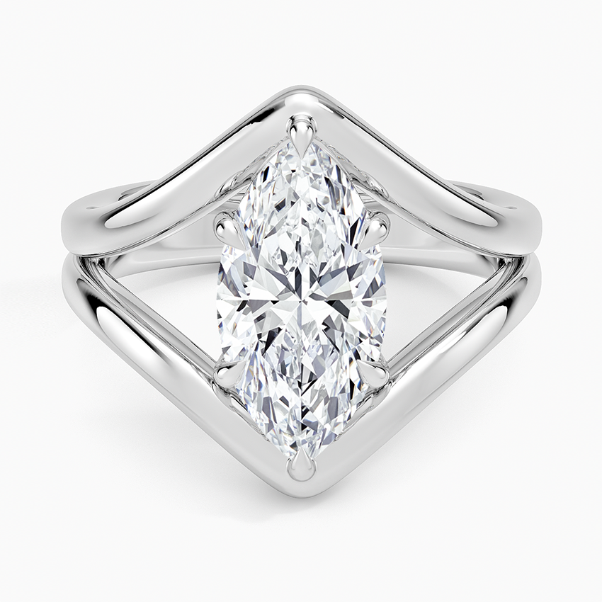 Breeze Marquise lab-grown diamond ring, top, 2 ct