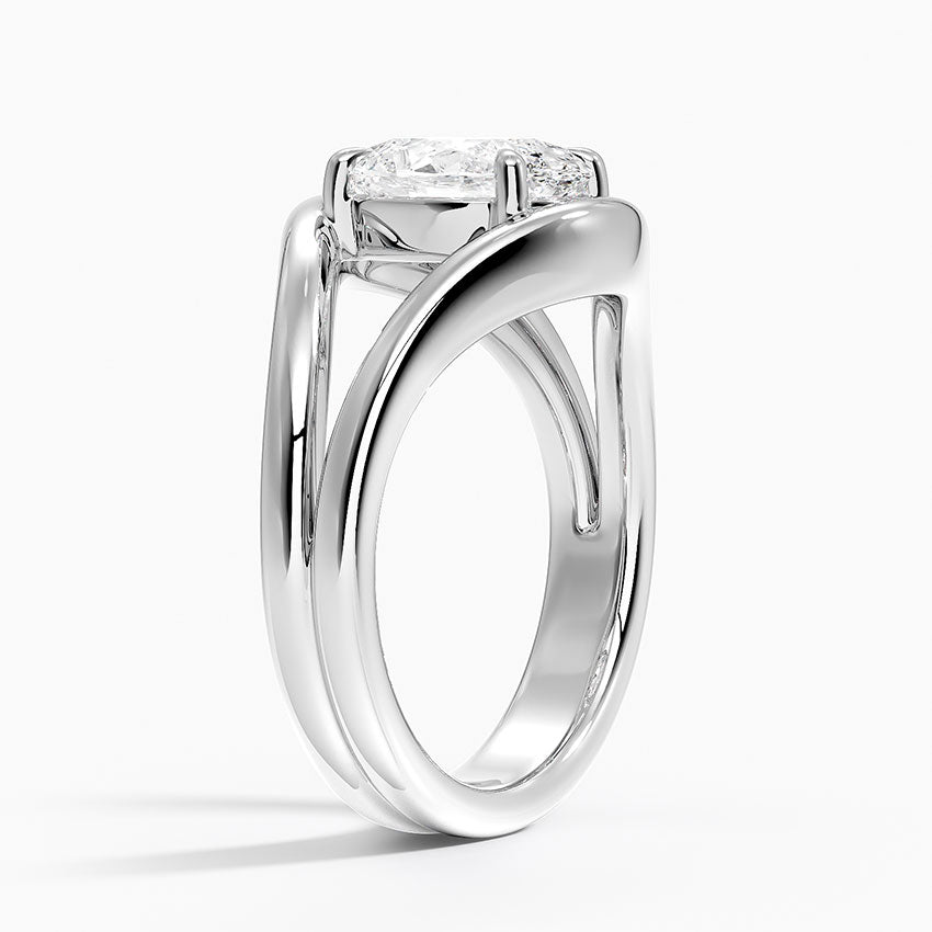 Cloud Oval lab-grown diamond ring, side1, 2 ct