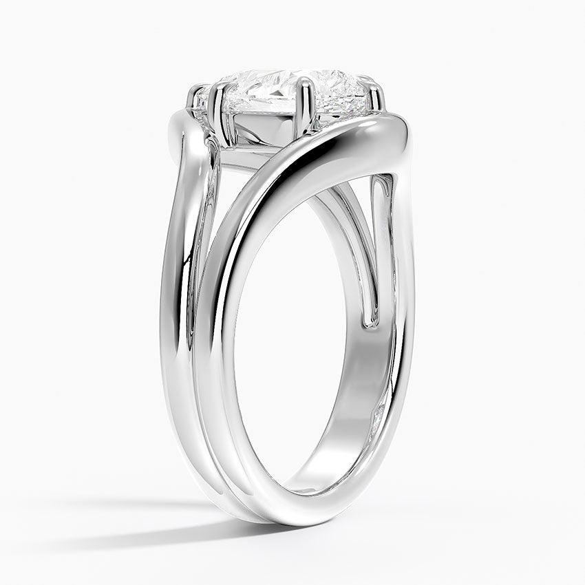 Snow Pear lab-grown diamond ring, side1, 2 ct