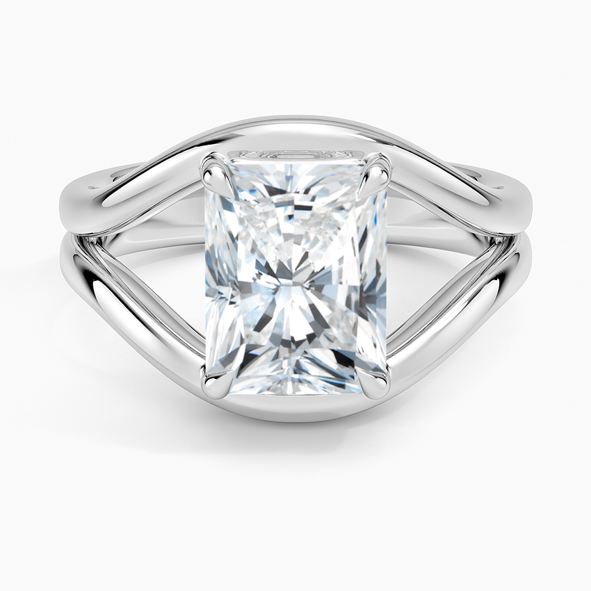 Comet Radiant lab-grown diamond ring, top, 2 ct