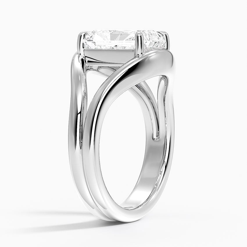 Comet Radiant lab-grown diamond ring, side1, 2 ct