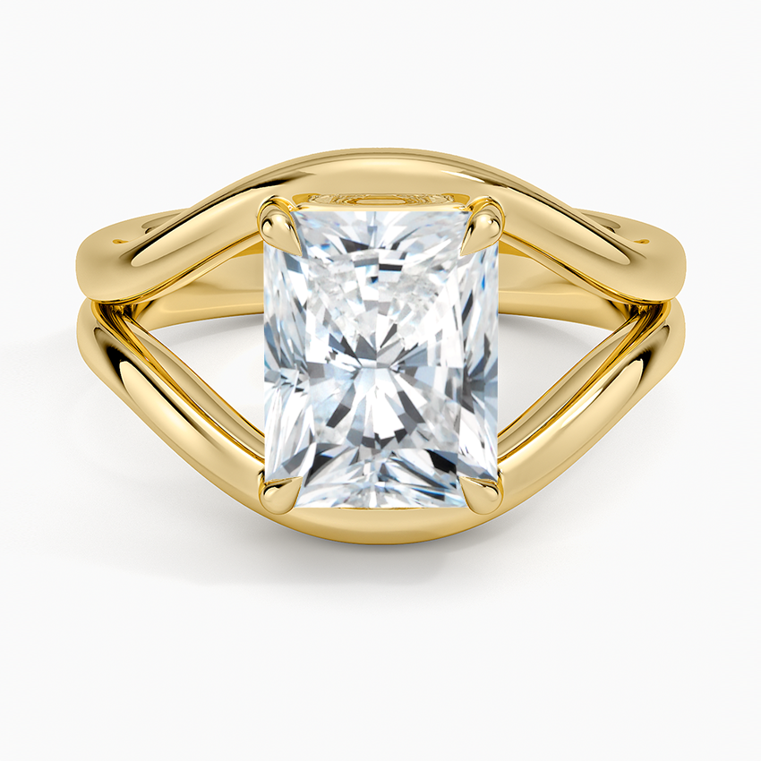 Comet Radiant lab-grown diamond ring, top, 2 ct