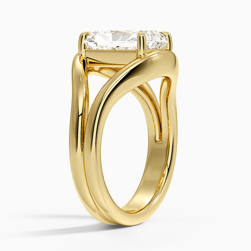 Comet Radiant lab-grown diamond ring, side1, 2 ct