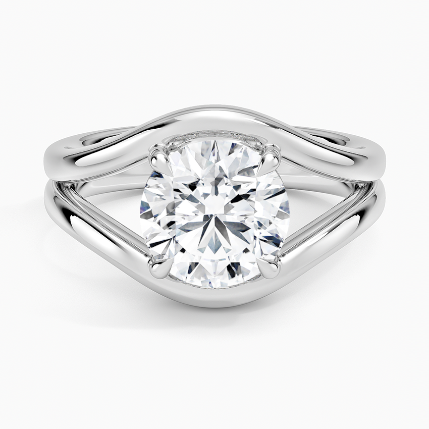 Bandon Round lab-grown diamond ring, top, 2 ct