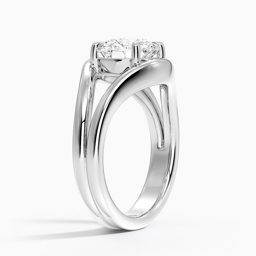 Bandon Round lab-grown diamond ring, side1, 2 ct