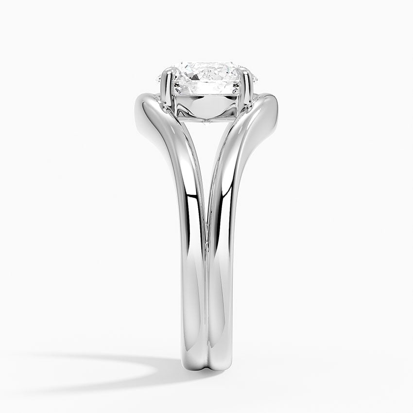 Bandon Round lab-grown diamond ring, side2, 2 ct