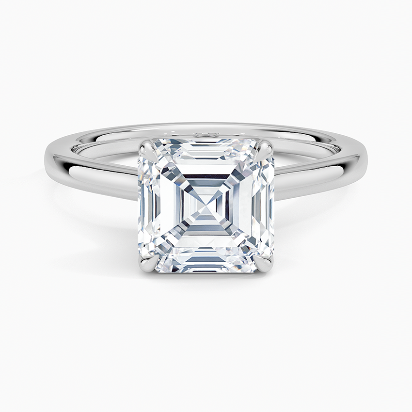 Gig Harbor Asscher lab-grown diamond ring, top, 2 ct