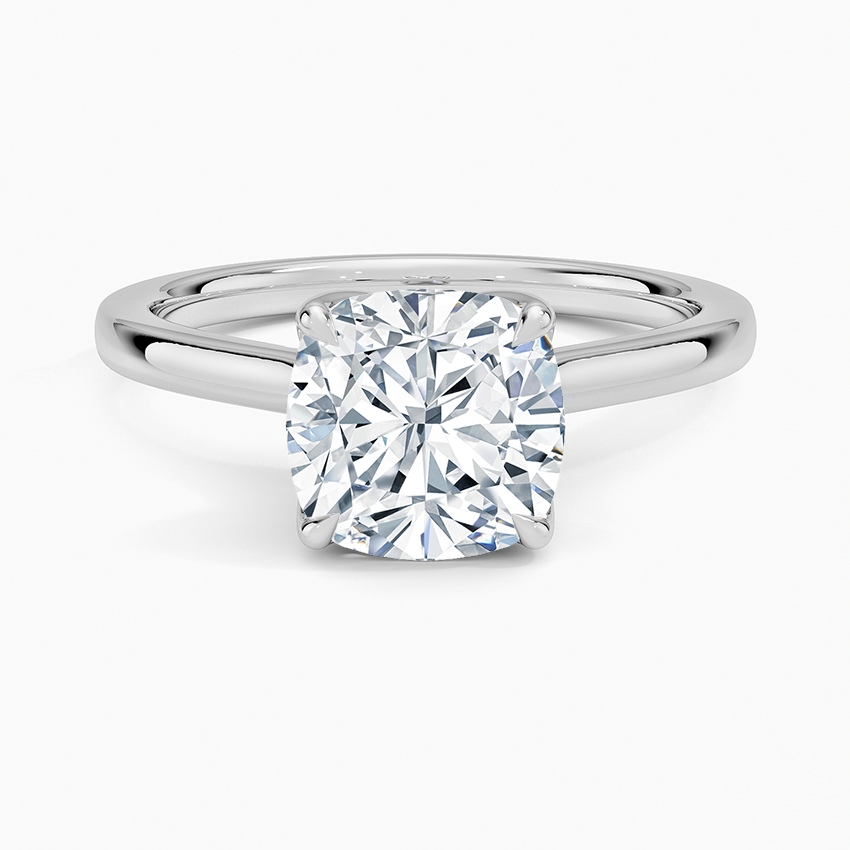 Keystone Cushion lab-grown diamond ring, top, 2 ct