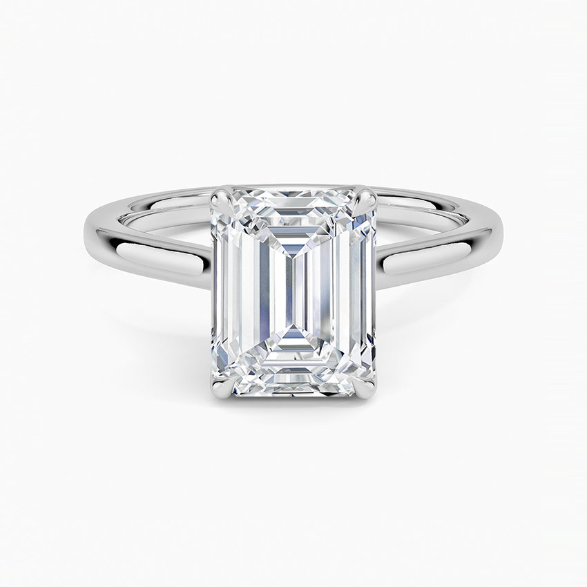 Daylight Emerald lab-grown diamond ring, top, 2 ct