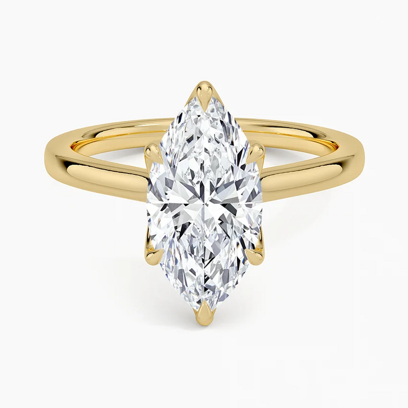 Clara Marquise lab-grown diamond ring, top view, 2 carat