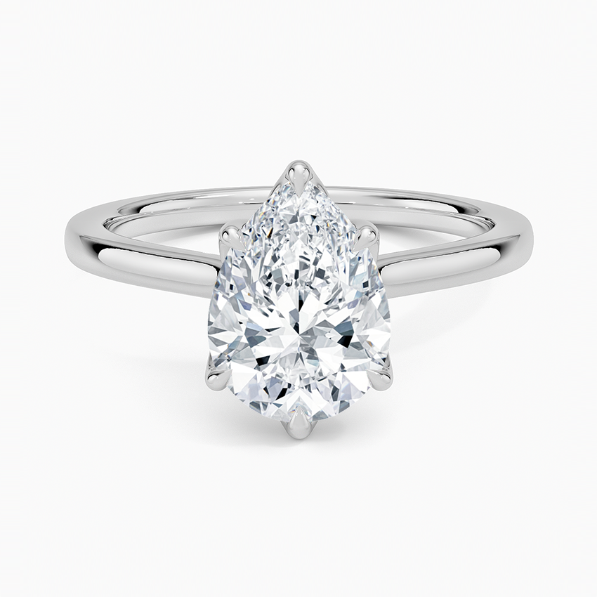 Audrey Pear lab-grown diamond ring, top, 2 ct