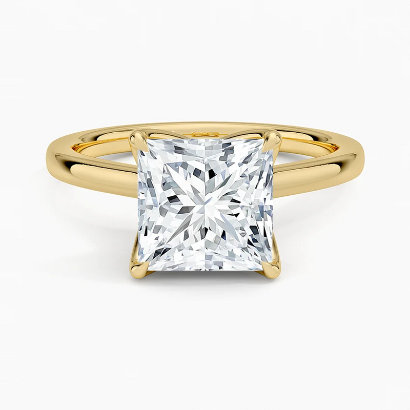 Ravenna Princess lab-grown diamond ring, top view, 2 carat