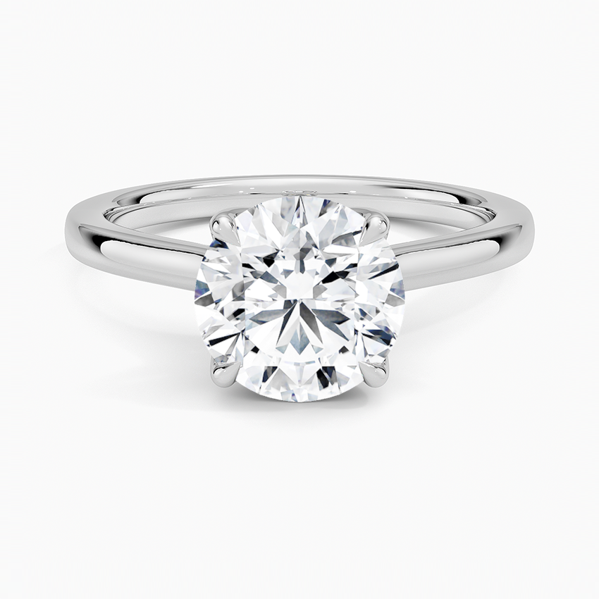 Feather Round lab-grown diamond ring, top, 2 ct