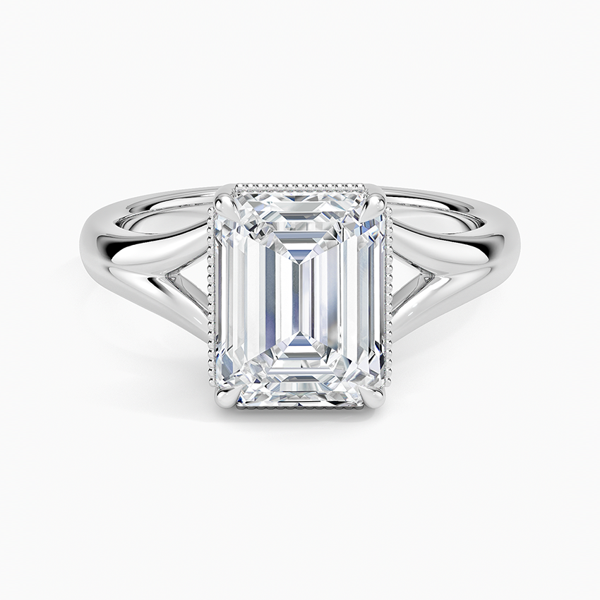 Hummingbird Emerald lab-grown diamond ring, top, 2 ct
