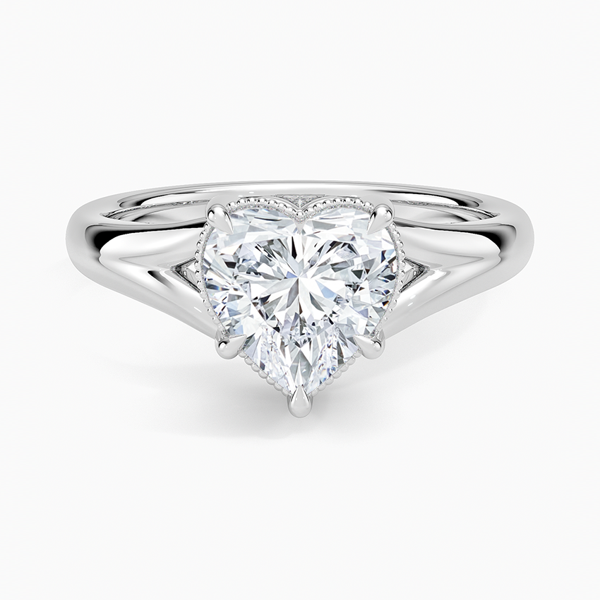 Margot Heart lab-grown diamond ring, top, 2 ct