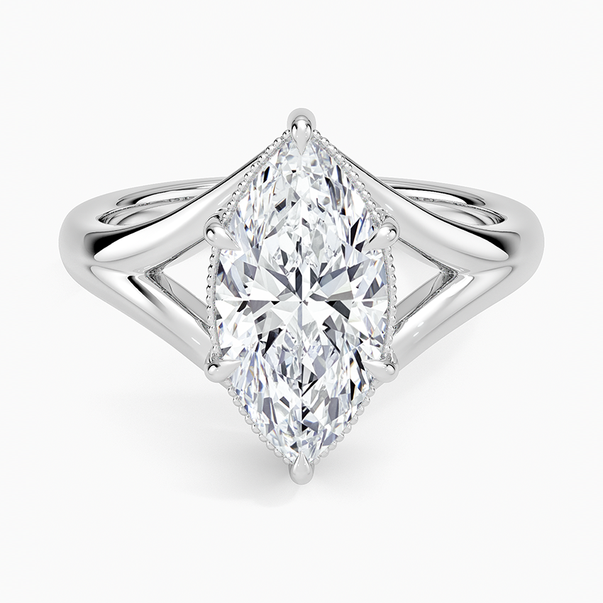 Celeste Marquise lab-grown diamond ring, top, 2 ct
