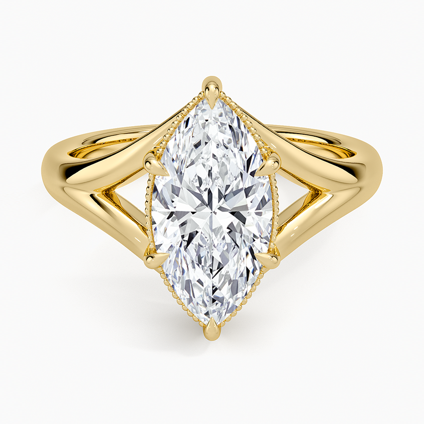 Celeste Marquise lab-grown diamond ring, top, 2 ct