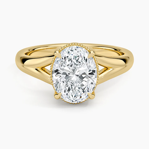 Adeline Oval lab-grown diamond ring, top view, 2 carat