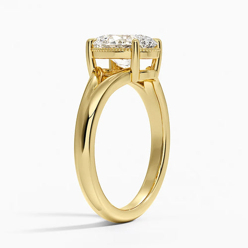 Adeline Oval lab-grown diamond ring, side view, 2 carat