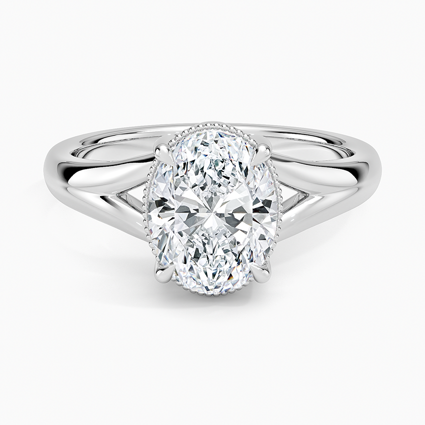 Adeline Oval lab-grown diamond ring, top, 2 ct