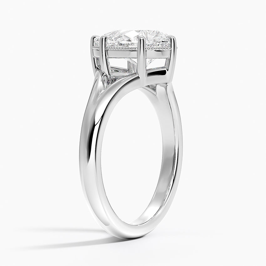 Amelia Pear lab-grown diamond ring, side1, 2 ct