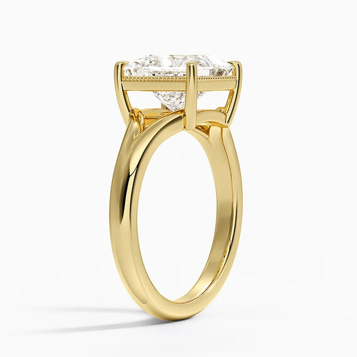 Anna Maria Princess lab-grown diamond ring, side view, 2 carat
