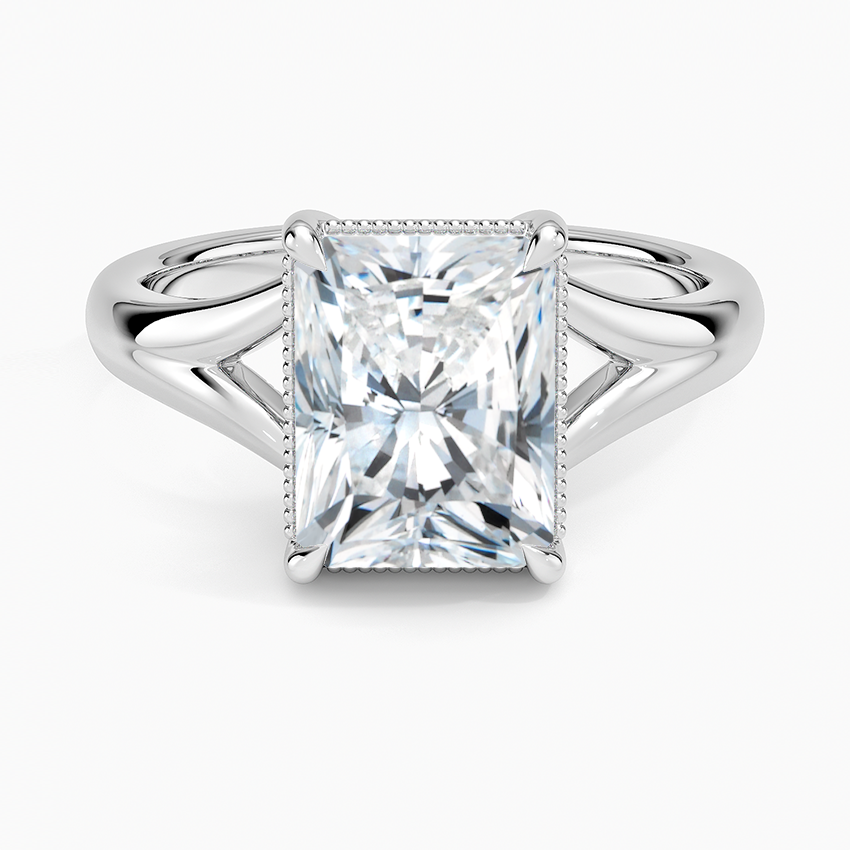 Parma Radiant lab-grown diamond ring, top, 2 ct
