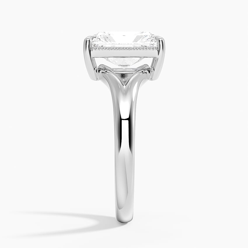 Parma Radiant lab-grown diamond ring, side2, 2 ct