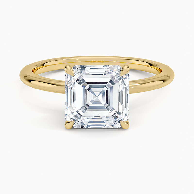 Beatrice Asscher lab-grown diamond ring, top view, 2 carat