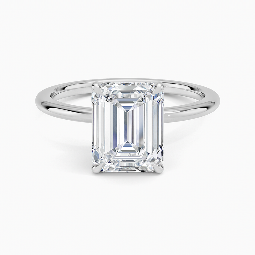 Cambria Emerald lab-grown diamond ring, top, 2 ct