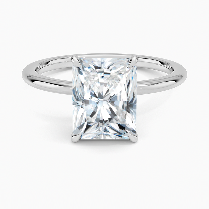 Eleanor Radiant lab-grown diamond ring, top, 2 ct