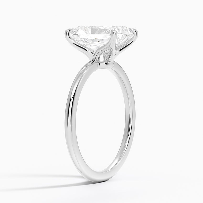 Eleanor Radiant lab-grown diamond ring, side1, 2 ct
