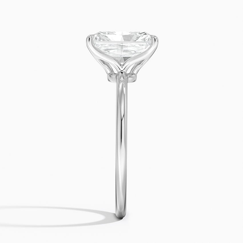 Eleanor Radiant lab-grown diamond ring, side2, 2 ct