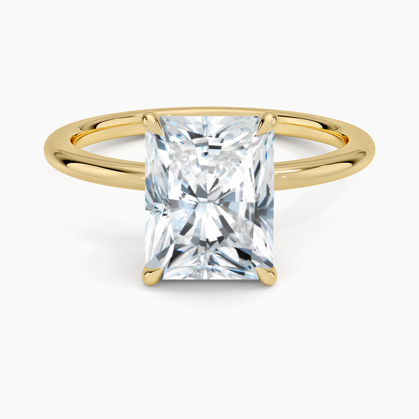Eleanor Radiant lab-grown diamond ring, top, 2 ct