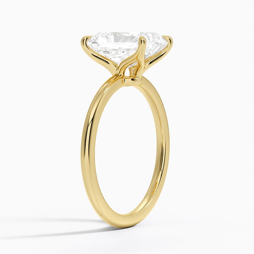 Eleanor Radiant lab-grown diamond ring, side1, 2 ct
