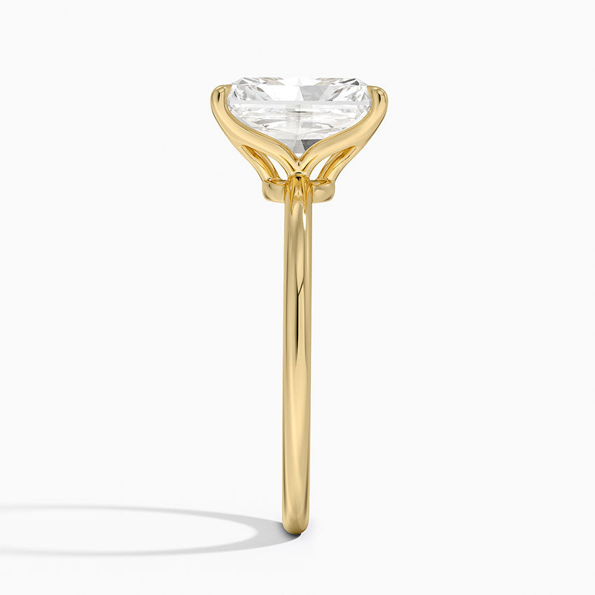Eleanor Radiant lab-grown diamond ring, side2, 2 ct
