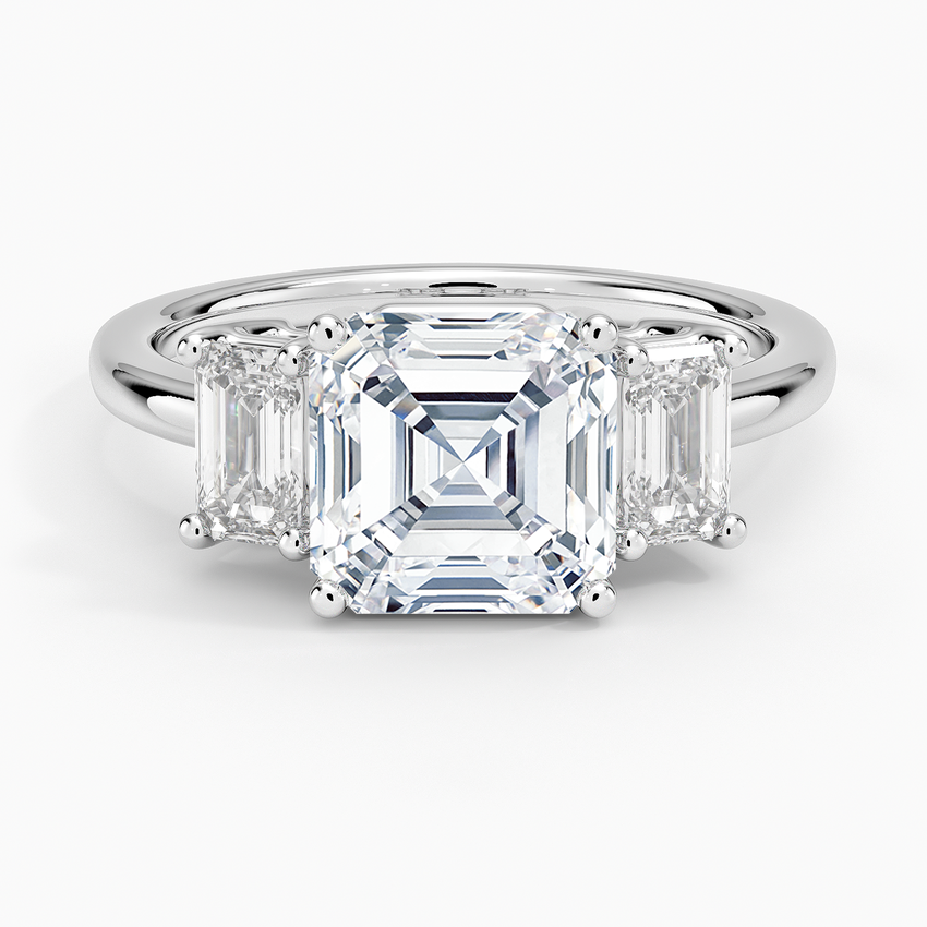 Felicity Asscher lab-grown diamond ring, top, 2 ct