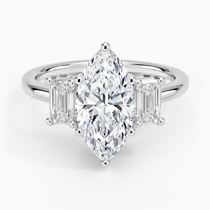 Gabrielle Marquise lab-grown diamond ring, top, 2 ct
