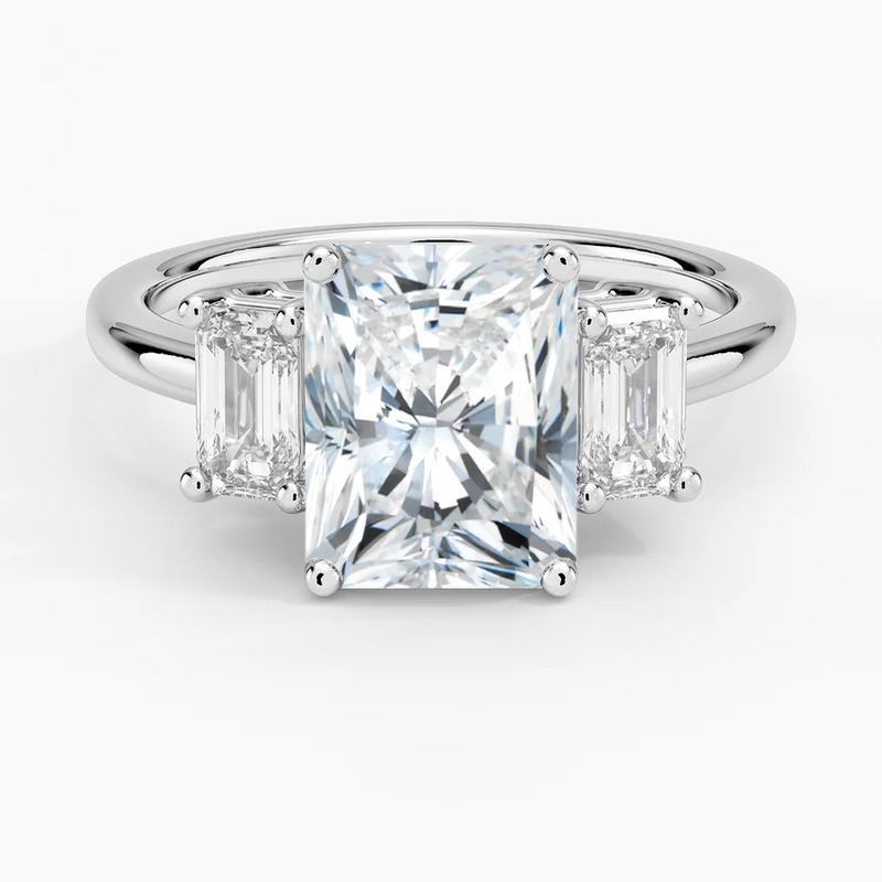 Isabel Radiant lab-grown diamond ring, top view, 2 carat