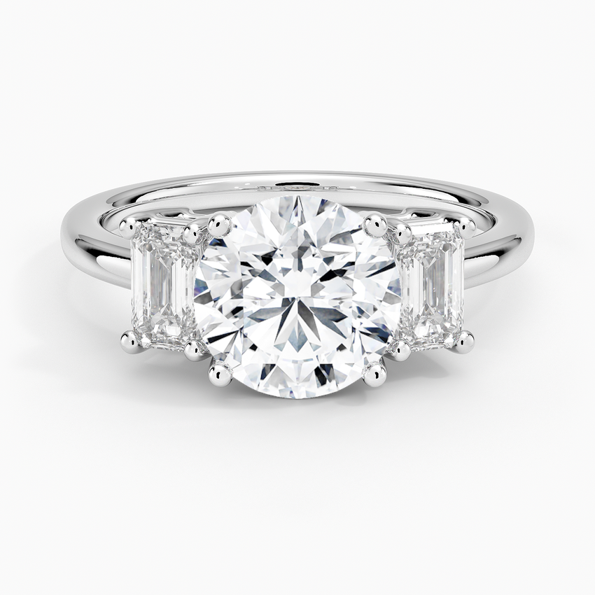 Juliet Round lab-grown diamond ring, top, 2 ct